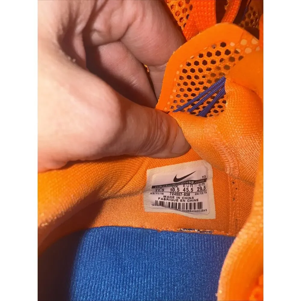 Nike LeBron 12 Low Cavs JAMES NBA BASKETBALL SHOES ORANGE BLUE RARE 11.5 (SRA)